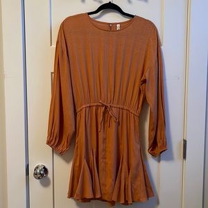 Orange Ruffle Mini Dress